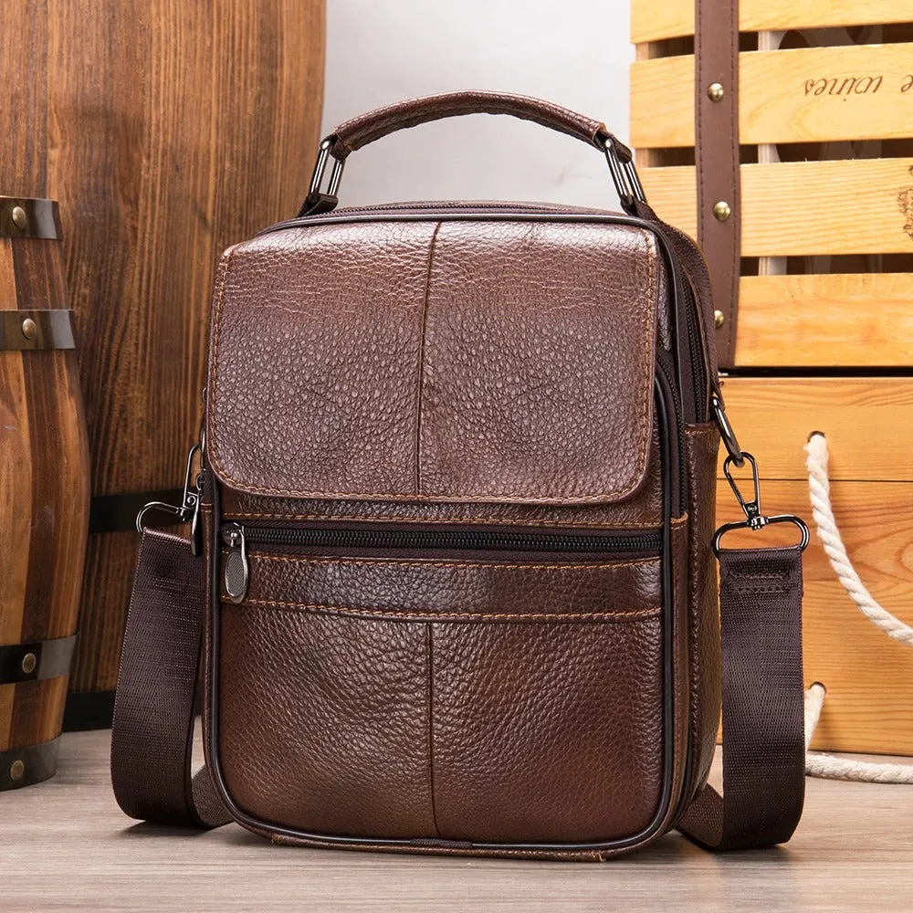 Levi | Sleek Leather Messenger Bag