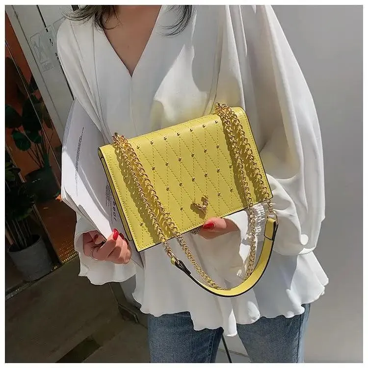 Modern Elegant Luxury Sterling Pu Leather Crossbody Bags For Women And Girls Designer Chains Shoulder Messenger Bag For Female