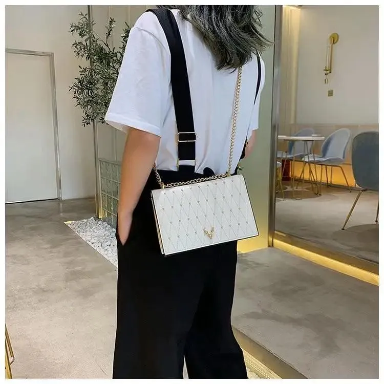 Modern Elegant Luxury Sterling Pu Leather Crossbody Bags For Women And Girls Designer Chains Shoulder Messenger Bag For Female