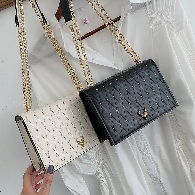 Modern Elegant Luxury Sterling Pu Leather Crossbody Bags For Women And Girls Designer Chains Shoulder Messenger Bag For Female
