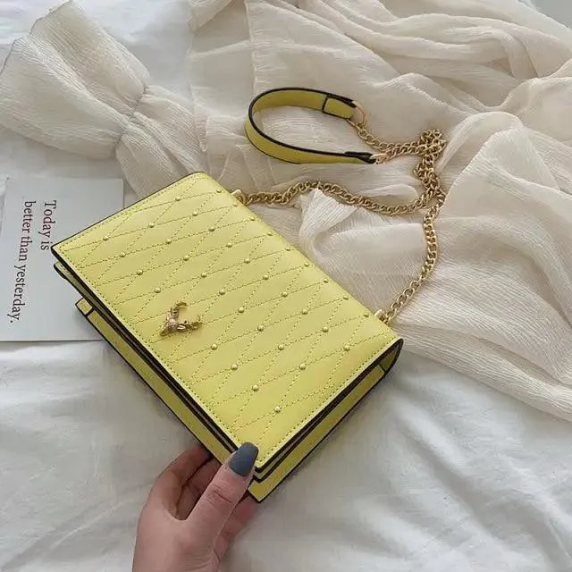 Modern Elegant Luxury Sterling Pu Leather Crossbody Bags For Women And Girls Designer Chains Shoulder Messenger Bag For Female