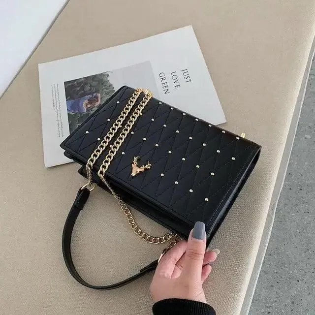 Modern Elegant Luxury Sterling Pu Leather Crossbody Bags For Women And Girls Designer Chains Shoulder Messenger Bag For Female