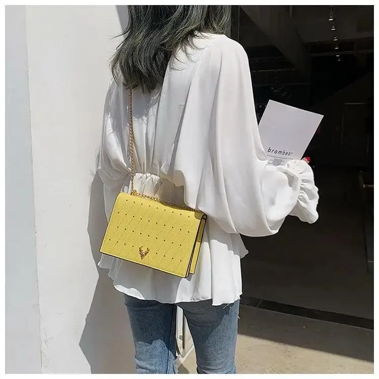 Modern Elegant Luxury Sterling Pu Leather Crossbody Bags For Women And Girls Designer Chains Shoulder Messenger Bag For Female