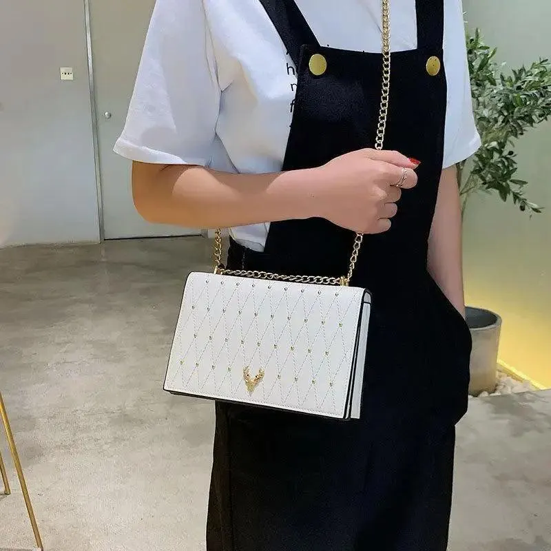 Modern Elegant Luxury Sterling Pu Leather Crossbody Bags For Women And Girls Designer Chains Shoulder Messenger Bag For Female