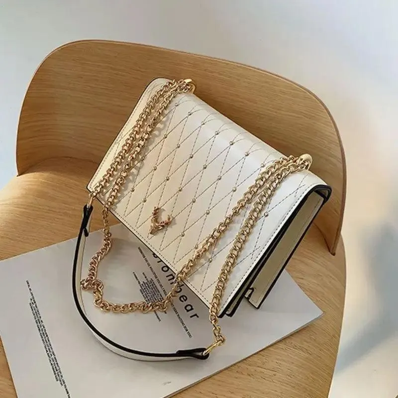 Modern Elegant Luxury Sterling Pu Leather Crossbody Bags For Women And Girls Designer Chains Shoulder Messenger Bag For Female