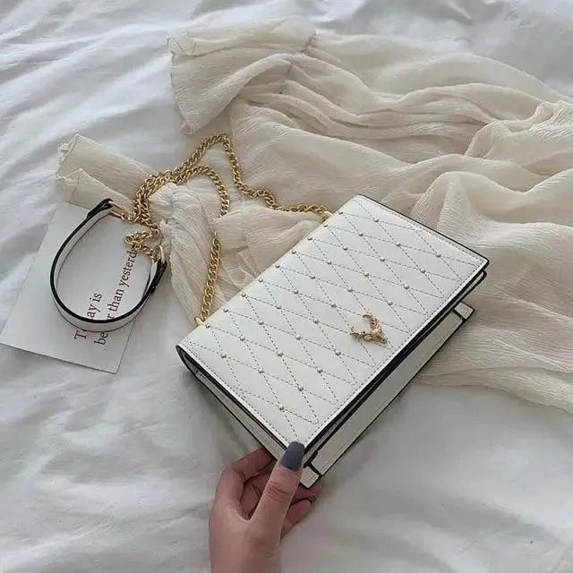 Modern Elegant Luxury Sterling Pu Leather Crossbody Bags For Women And Girls Designer Chains Shoulder Messenger Bag For Female