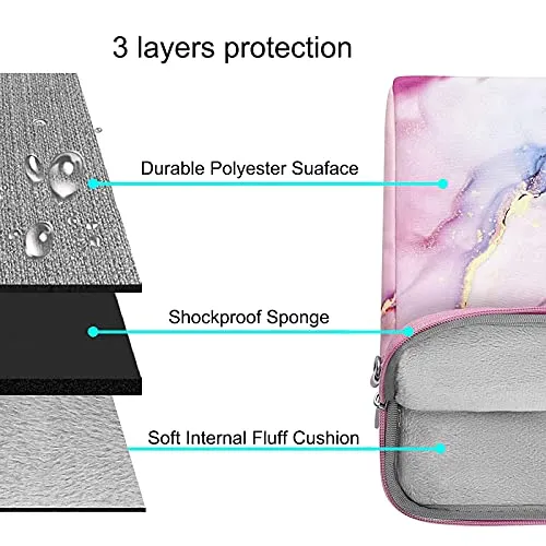 MOSISO Laptop Shoulder Bag Compatible with MacBook Pro 16 inch 2021 M1 Pro/Max A2485/2019-2020 A2141/Pro 15 A1398 & 15-15.6 inch Notebook,Polyester Briefcase Sleeve with Trolley Belt Marble MO-MBH216