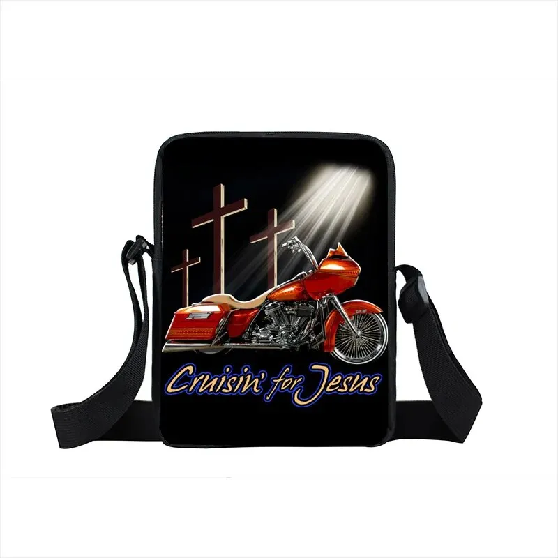 Punk Skull Messenger Bag Motorcycle Portable Canvas Shoulder Bags for Travel Women Handbag Teenager Girls Cross Bag Bookbag Gift