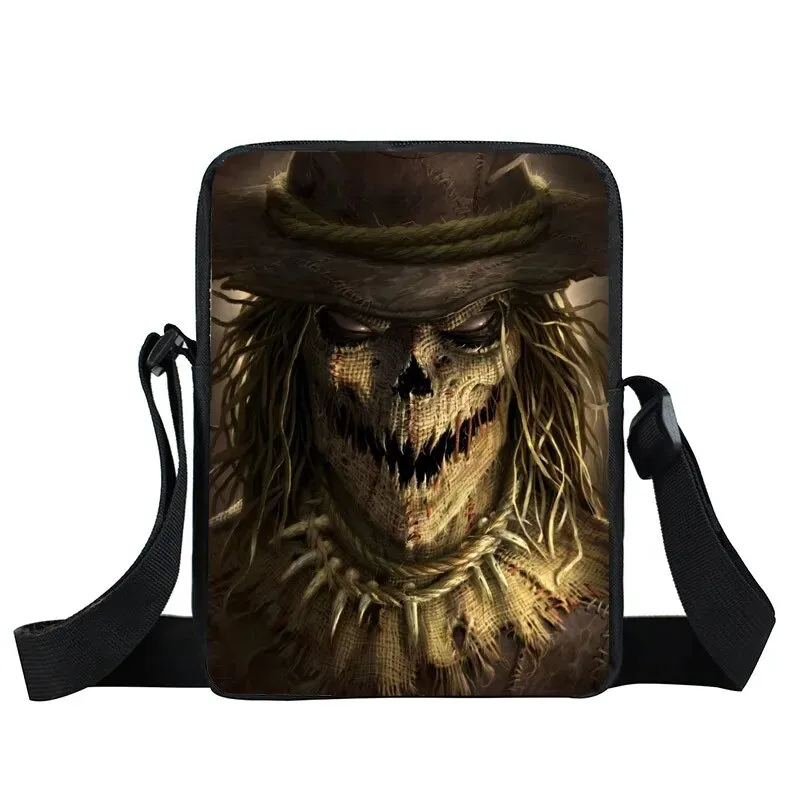 Punk Skull Messenger Bag Motorcycle Portable Canvas Shoulder Bags for Travel Women Handbag Teenager Girls Cross Bag Bookbag Gift