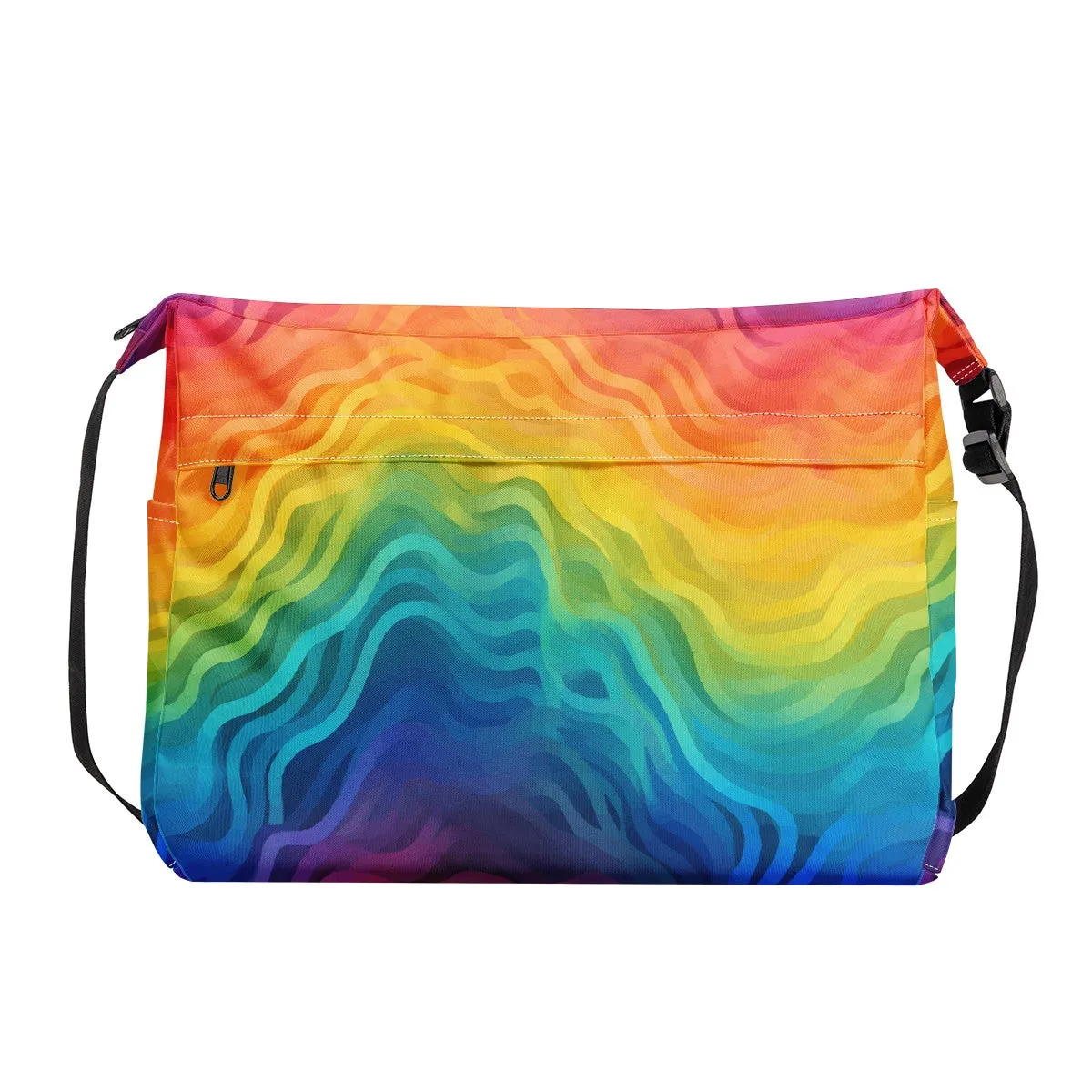 Rainbow Pride LGBTQ Messenger Bag - Adjustable Cross-Body, Waterproof Zipper Pockets, Handmade and Stylish by Luxtrini
