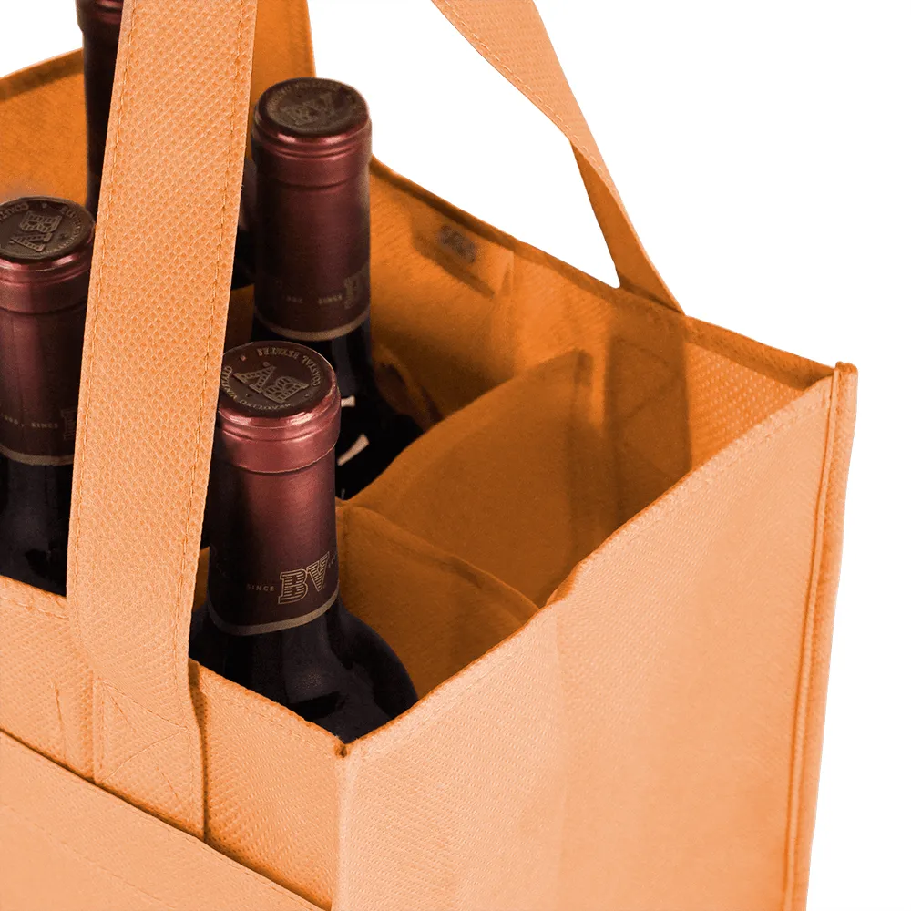 Six bottle Non-woven Wine Tote, Reinforced Handles with front pocket *Fully Customizable*