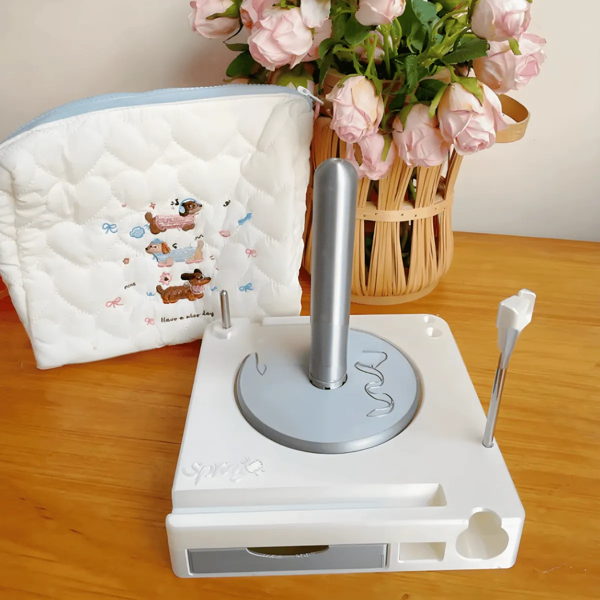 Spinning Yarn Holder with Tool Storage