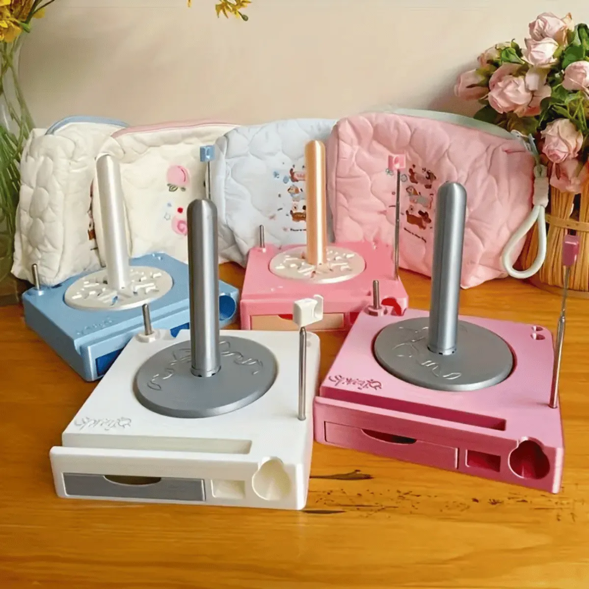Spinning Yarn Holder with Tool Storage