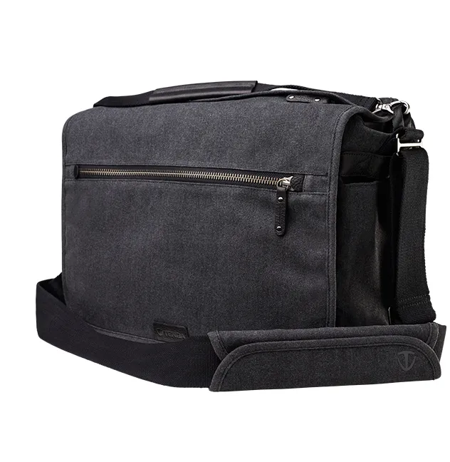 Tenba Cooper 15 Gray Canvas/Black Leather Luxury Bag