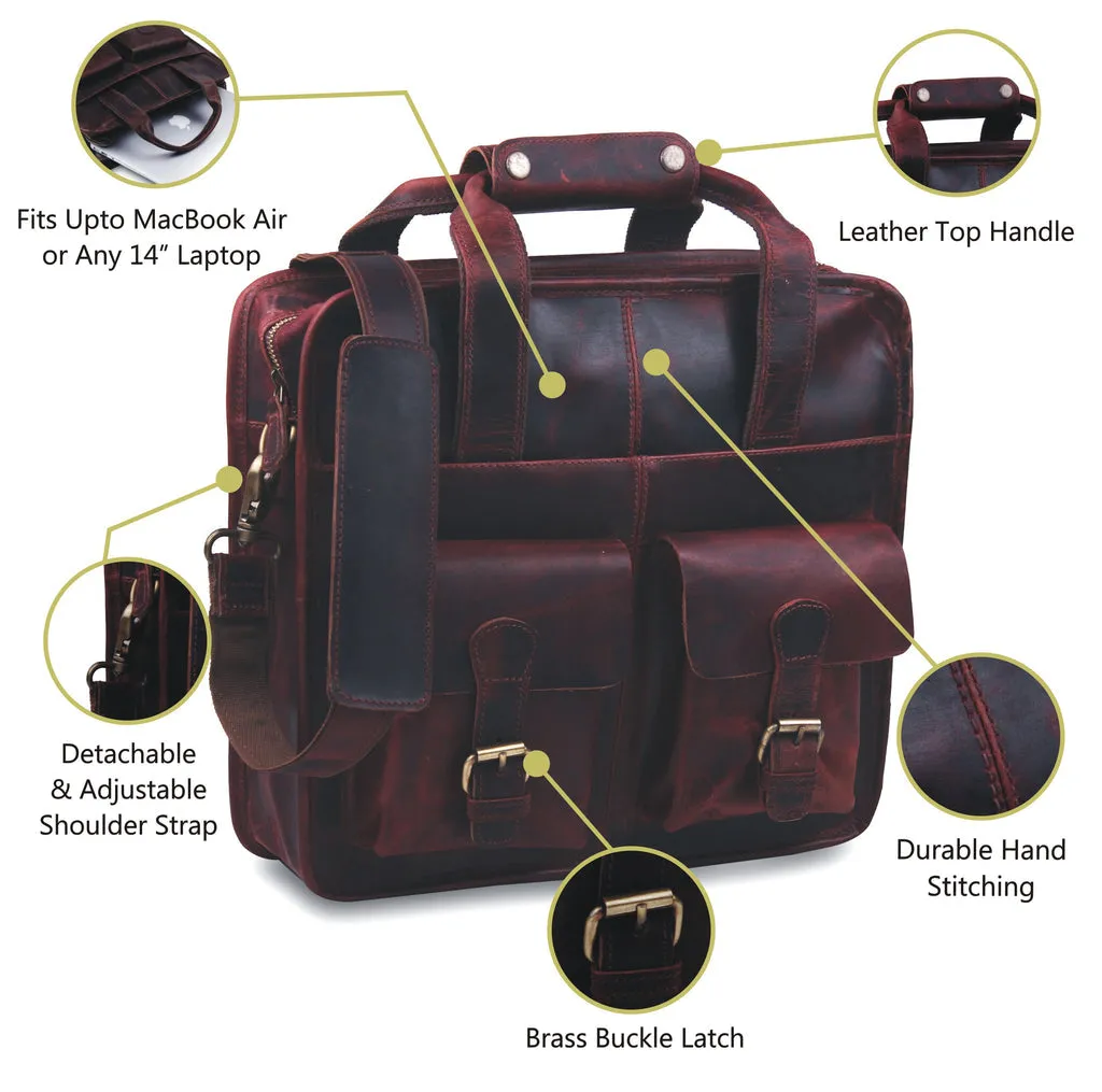 The 14 Inch Buffalo Leather Briefcase