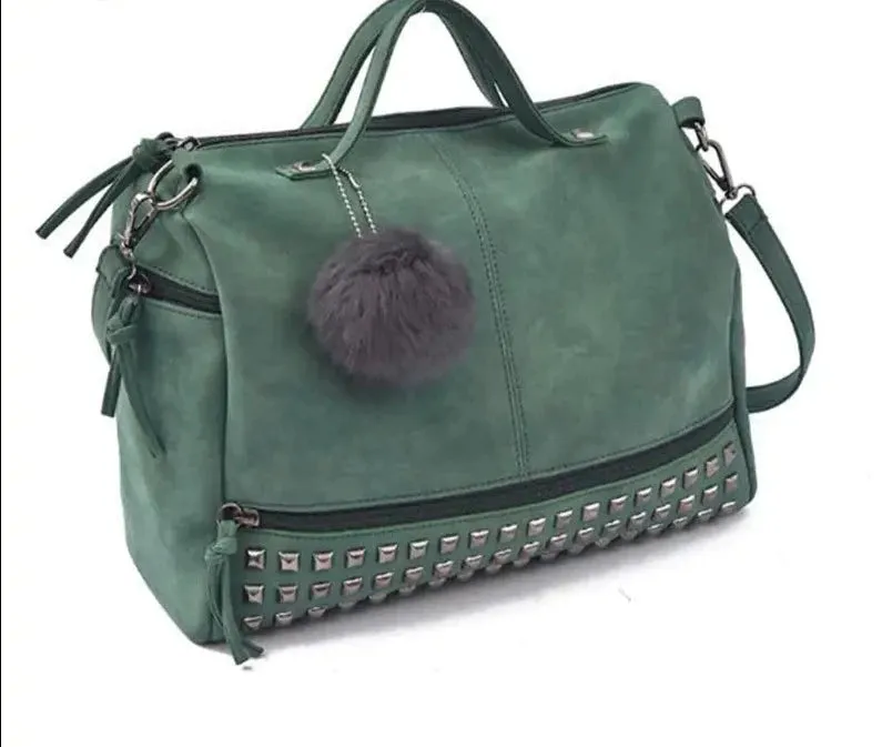Vintage Rivet Leather Handbag