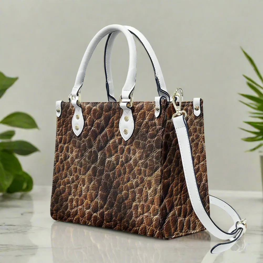 Wild Essence: Textured Brown Women's PU Leather Twill Handbag for Everyday Elegance