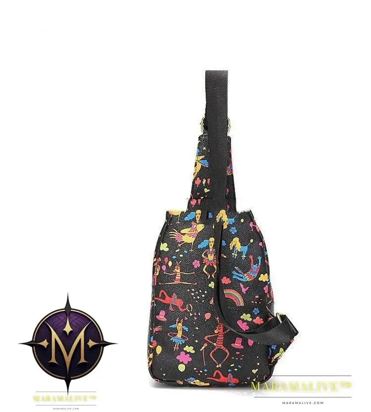 Women's Laser Fashion PU Illusion Shoulder Messenger Bag