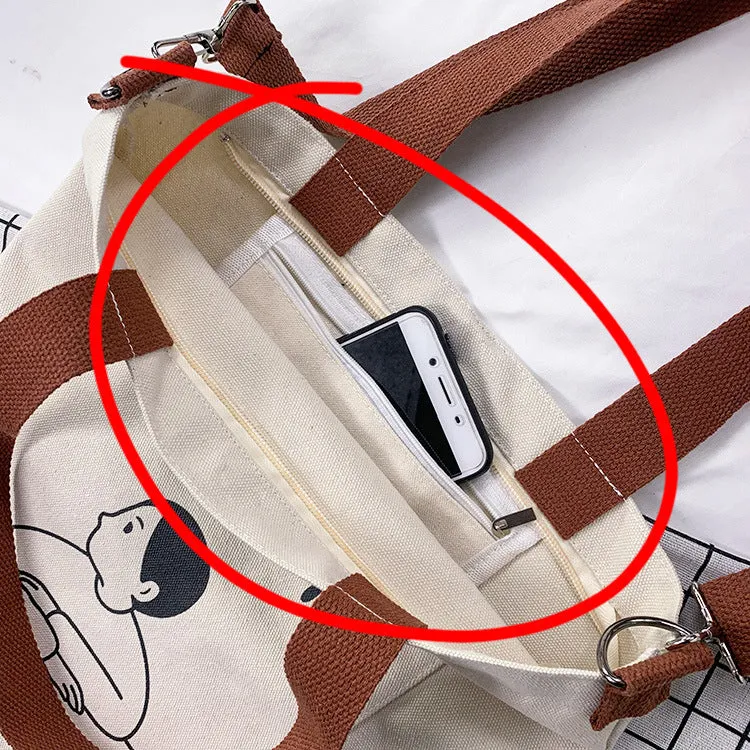 Women's Soft Cute Large Capacity Cloth Book Can Bags