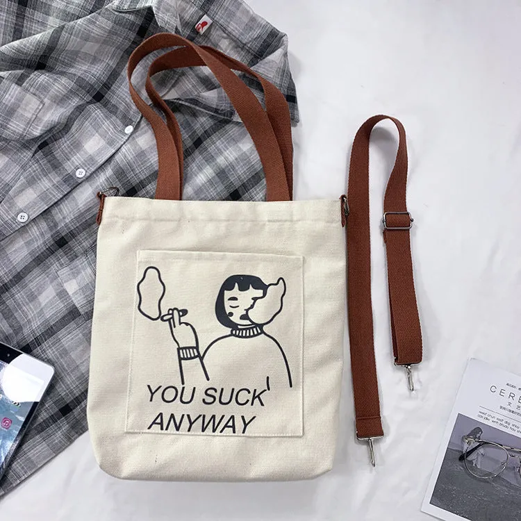 Women's Soft Cute Large Capacity Cloth Book Can Bags