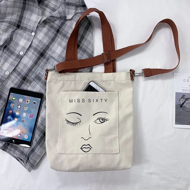 Women's Soft Cute Large Capacity Cloth Book Can Bags